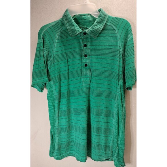Buckle Black Mens Striped Polo Shirt Size Small BKE Athletic Fit Collared - Picture 1 of 9